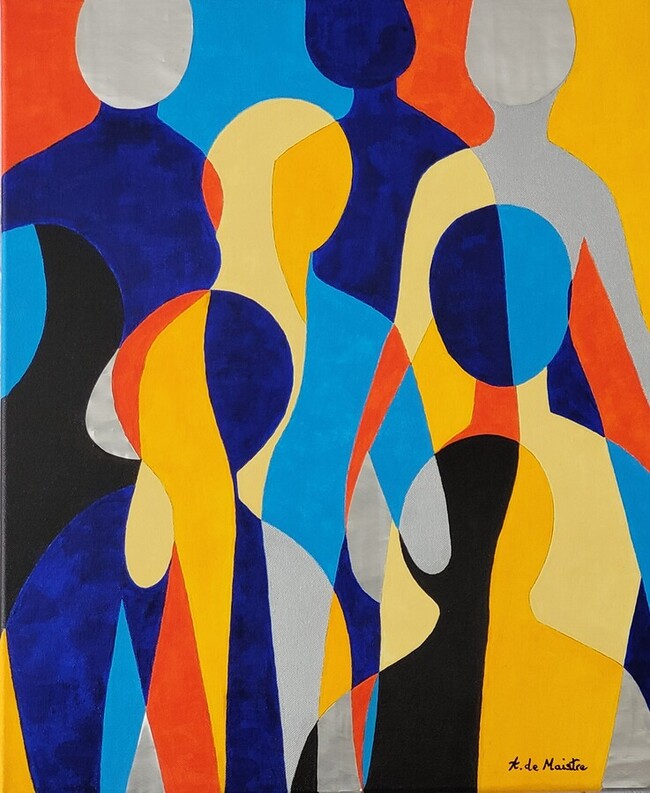 Foule Color&eacute;e 50 x 60