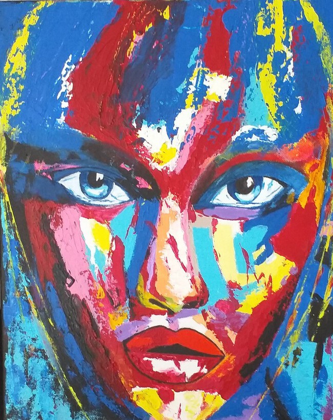 Blue Face 33 X 41 cm